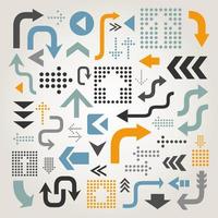 Set of icons of an arrow for the design Internet vector