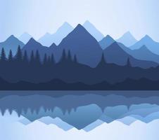 Forest landscape against the sky. Vector illustration