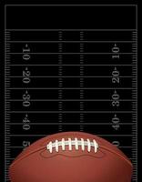 An American Football on Black Field Background Illustration vector