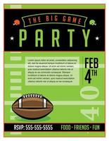 American Football Party Flyer Template Illustration vector
