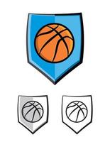 Basketball Shield Emblem Icons Illustration vector