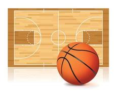 Basketball and Court Isolated on White vector