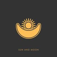 sun and moon logo vector