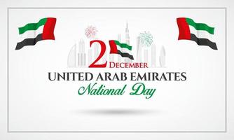 UAE National Day logotype with UAE national flag and confetti vector