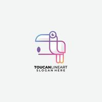 toucan line art logo gradient color Web vector