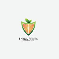 orange shield logo template illustration design gradient color vector