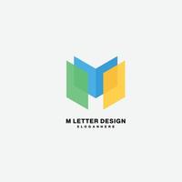 plantilla de color degradado de diseño de logotipo de letra m vector