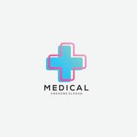medical logo symbol gradient color design vector