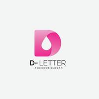 letter d with water design gradient colorful logo vector