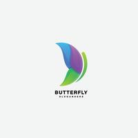 butterfly logo template gradient color icon symbol vector