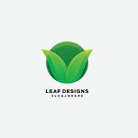 plantilla de diseño colorido degradado de icono de logotipo de hoja vector