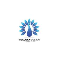 peacock design illustration logo elegant template vector