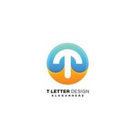 letter t design logo color icon template vector