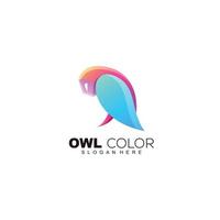 owl colorful design art gradient color template vector