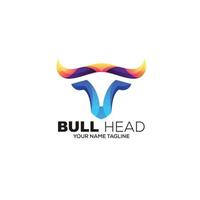 head bull logo illustration design art gradient color vector
