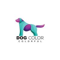 dog colorful logo design template icon vector