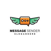 message wings logo vector illustration design colorful