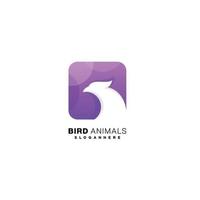 bird design icon logo gradient color template vector