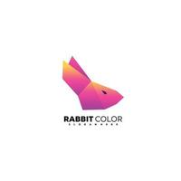 rabbit logo design gradient colorful icon vector
