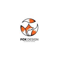 fox logo design mascot illustration template icon vector