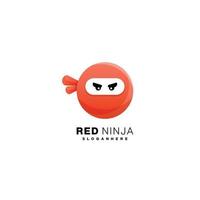 ilustración de diseño de icono de logotipo de ninja rojo vector