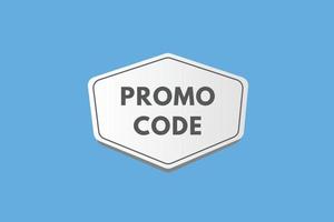 promo code text Button. promo code Sign Icon Label Sticker Web Buttons vector