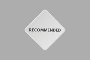 botón de texto recomendado. recomendado signo icono etiqueta adhesivo web botones vector