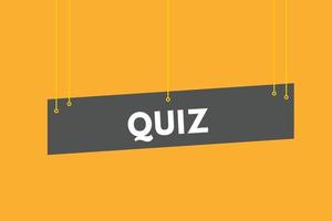 quiz text Button. quiz Sign Icon Label Sticker Web Buttons vector