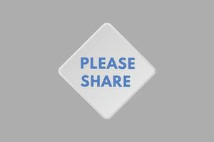 please share text Button. please share Sign Icon Label Sticker Web Buttons vector