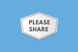 please share text Button. please share Sign Icon Label Sticker Web Buttons vector