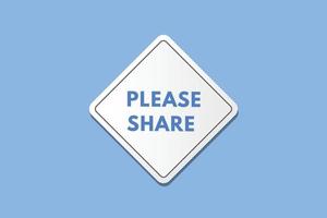 please share text Button. please share Sign Icon Label Sticker Web Buttons vector