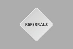 referrals text Button. referrals Sign Icon Label Sticker Web Buttons vector