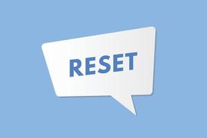 reset text Button. reset Sign Icon Label Sticker Web Buttons vector