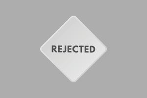 reject text Button. reject Sign Icon Label Sticker Web Buttons vector