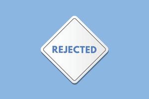 reject text Button. reject Sign Icon Label Sticker Web Buttons vector