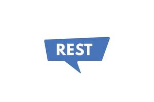 rest text Button. rest Sign Icon Label Sticker Web Buttons vector