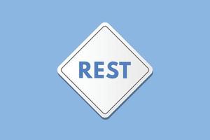 rest text Button. rest Sign Icon Label Sticker Web Buttons vector