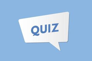 quiz text Button. quiz Sign Icon Label Sticker Web Buttons vector