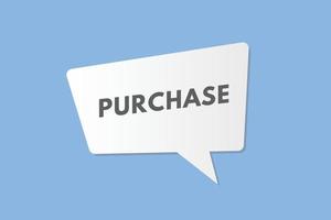 botón de texto de compra. compra signo icono etiqueta adhesivo web botones vector