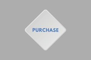 purchase text Button. purchase Sign Icon Label Sticker Web Buttons vector