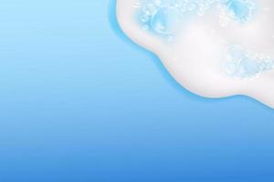 Bath foam isolated on a blue background. Shampoo bubbles texture.Shampoo and bath lather vector illustration.