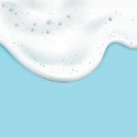 espuma de baño aislada en un fondo azul. textura de burbujas de champú. Ilustración de vector de espuma de baño y champú.