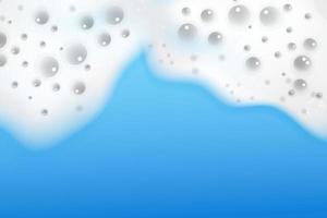 Bath foam isolated on a blue background. Shampoo bubbles texture.Shampoo and bath lather vector illustration.