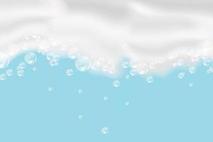 Bath  blue foam isolated on a light background. Shampoo bubbles texture.Shampoo and bath lather vector illustration.