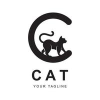 cat logo vector with slogan template