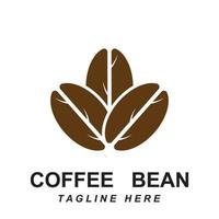 coffee bean logo vector with slogan template