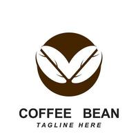 coffee bean logo vector with slogan template