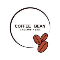 coffee bean logo vector with slogan template