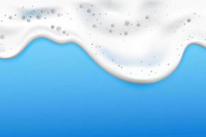 espuma de baño aislada en un fondo azul. textura de burbujas de champú. Ilustración de vector de espuma de baño y champú.