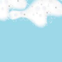 Bath foam isolated on a blue background. Shampoo bubbles texture.Shampoo and bath lather vector illustration.